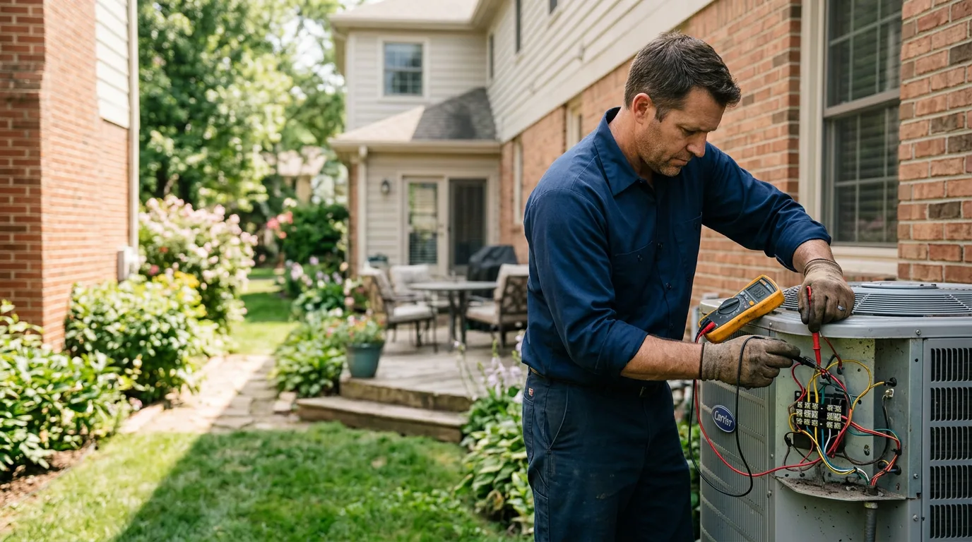 HVAC technician working near West Winfield, NY
